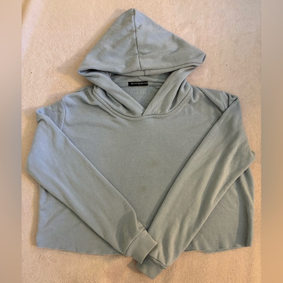 Brandy Melville light blue cropped hoodie - Picture 1 of 2